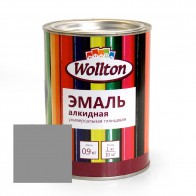 Эмаль алкидная глянцевая Wollton серая 0,9 кг